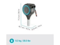 Garten-Schlauchbox »RollUp M«, 20 m Schlauch, um 360° schwenkbar, grau/türkis