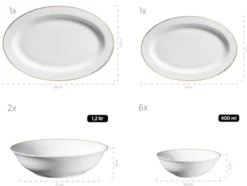 Geschirrset »Professional Dining«, mit Goldrand, 24-teilig