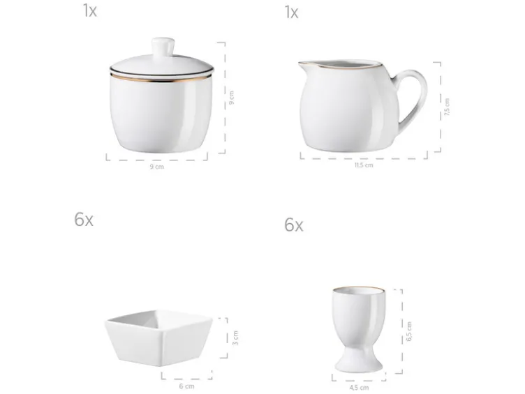 Geschirrset »Professional Dining«, mit Goldrand, 24-teilig