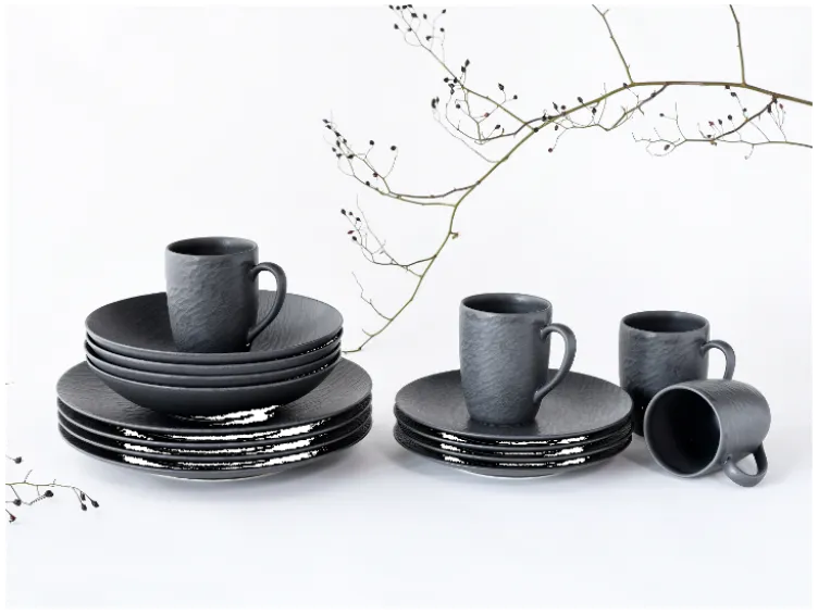 Geschirrset »Schiefer Black«