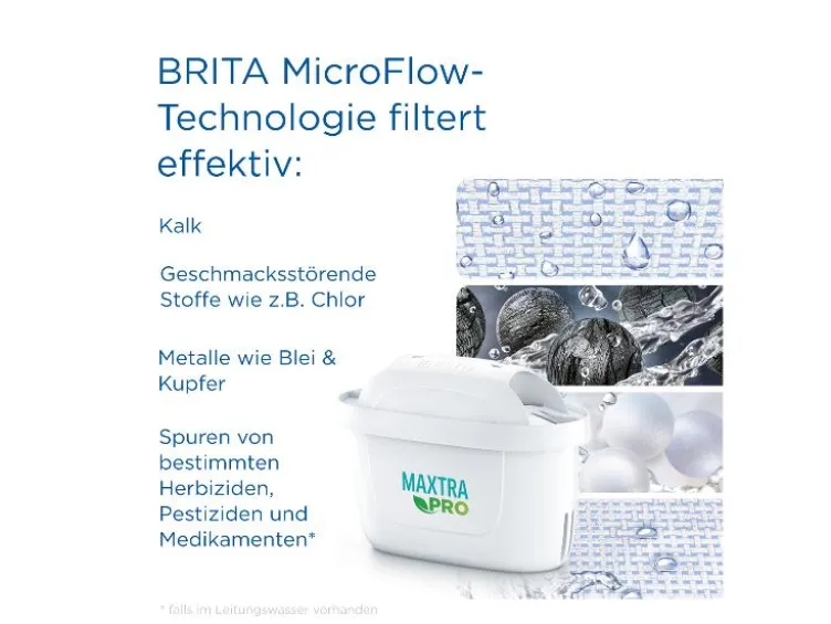 Glas Wasserfilter-Kanne, inkl. 1x MAXTRA PRO Pure Performance