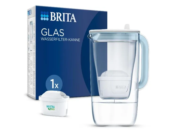 Glas Wasserfilter-Kanne, inkl. 1x MAXTRA PRO Pure Performance