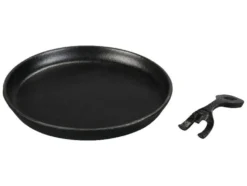 Grillpfanne + Servierplatte / Burgerpresse glatt / Burgerpresse gerillt