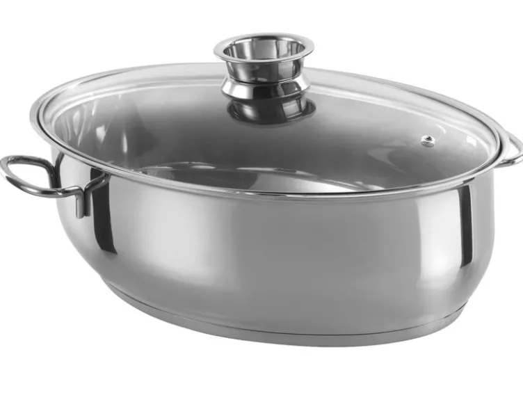 GSW Edelstahl Bräter oval 38 cm, 3 in 1