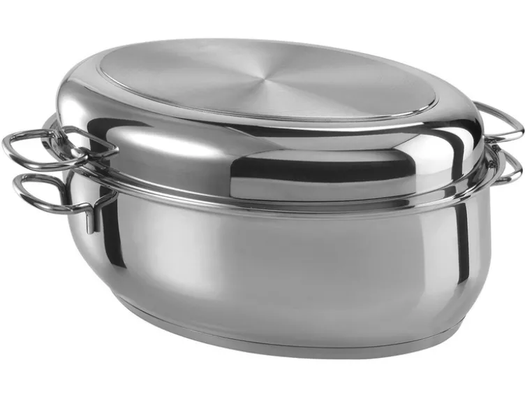GSW Edelstahl Bräter oval 38 cm, 3 in 1