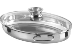 GSW Edelstahl Bräter oval 38 cm, 3 in 1