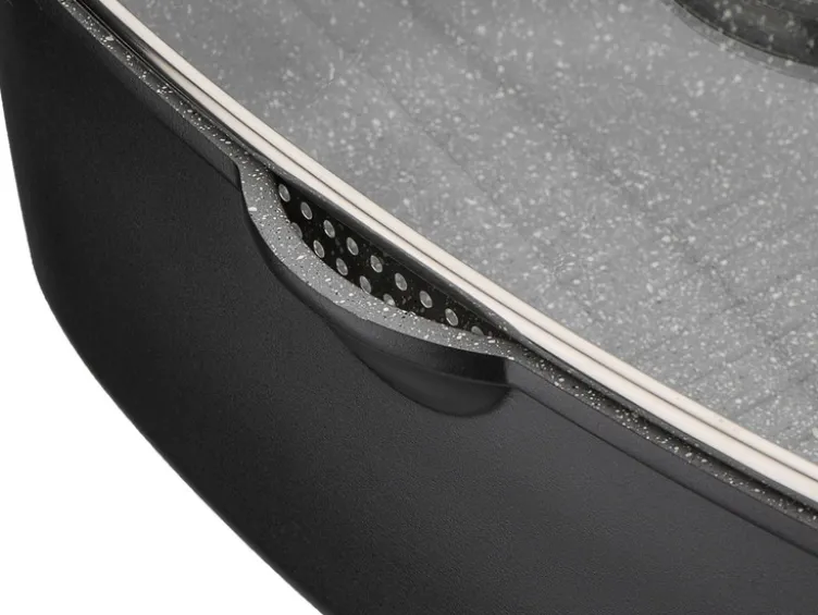GSW Universalbräter Gourmet Granit 33 x 21 cm inkl. Servierzange 30 cm