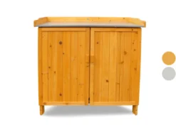 HABAU Gartentisch mit Unterschrank und Arbeitsfläche, 98 x 48 x 95 cm, Holz