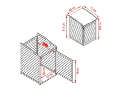 HABAU Mülltonnenbox, 120 Liter, 65 x 75 x 115 cm