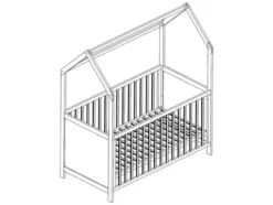 Hausbett 70x140, höhenverstellbar