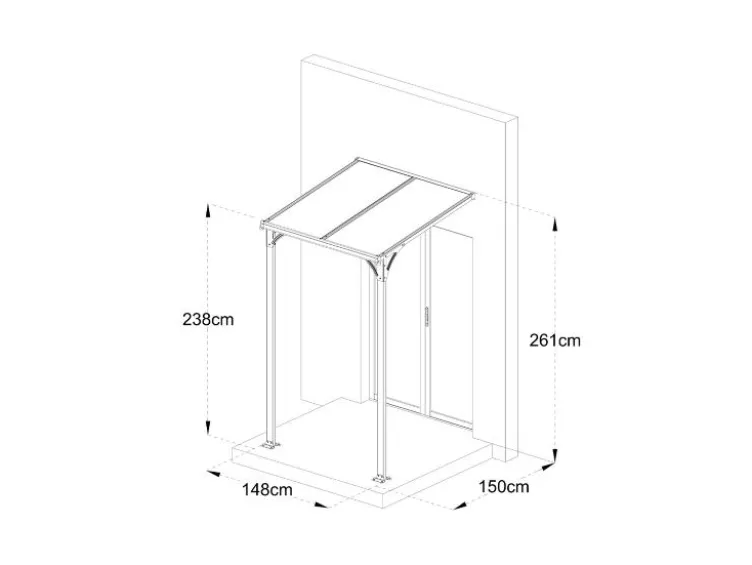 Haustürvordach »CUBIS«, verschiedene Größen