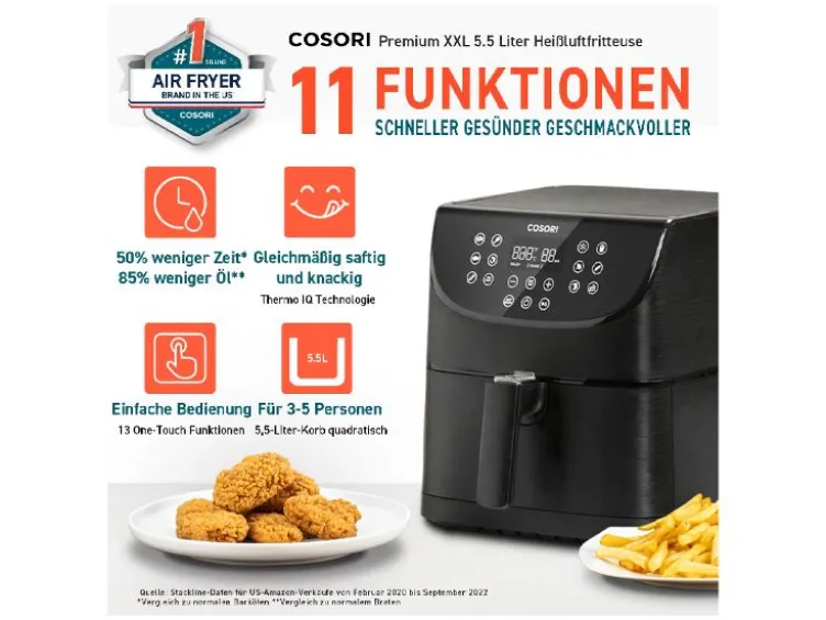 Heißluftfritteuse »CP158-AF«, inkl. Zubehör, 5,5 l