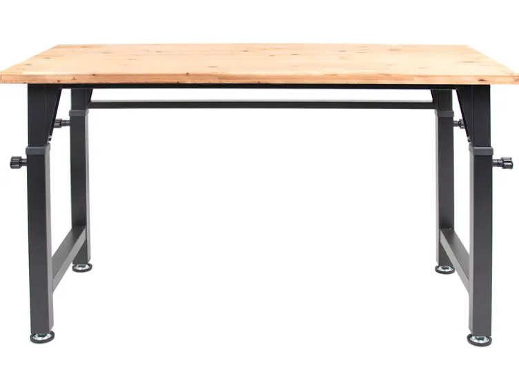 Höhenverstellbare Werkbank, B 135 X T 60 X H 85 - 105cm, 200kg Belastung, FSC 100%, Fichte