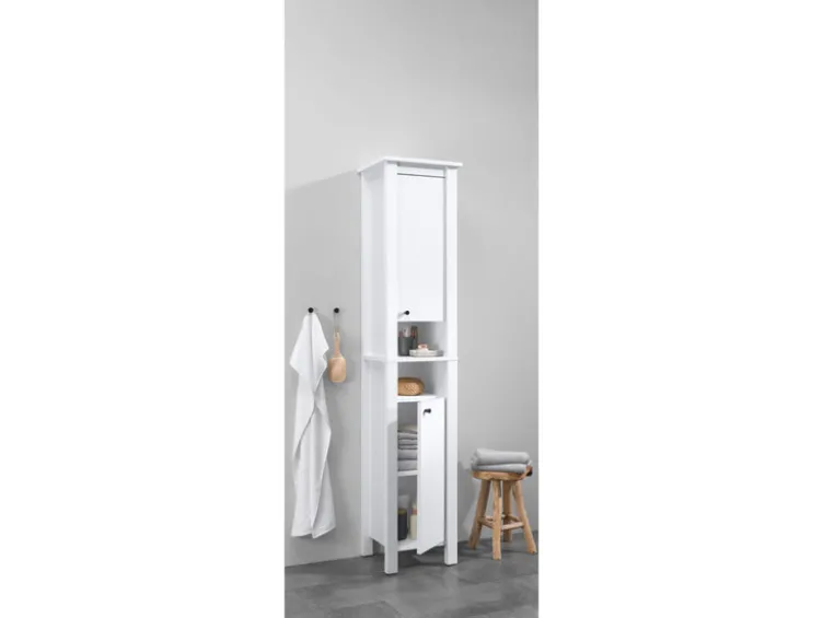 Hochschrank »Stockholm«, Landhaus, weiß