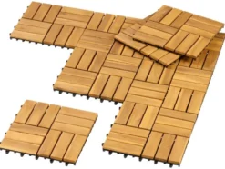 Holzfliesen 9er-Set