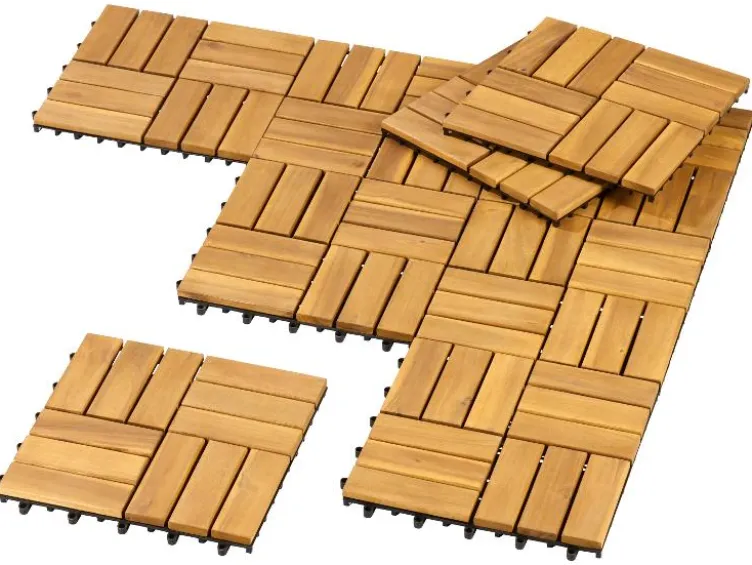 Holzfliesen 9er-Set