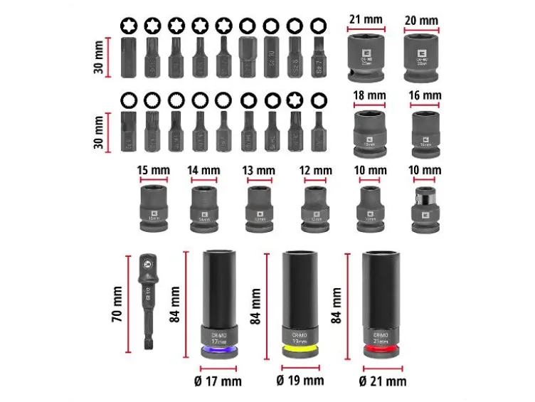 Impact Stecknuss Set, 32-teilig