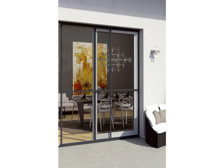 Insektenschutz-Schiebetür, Aluminium, Komplettbausatz B 120 x H 240 cm