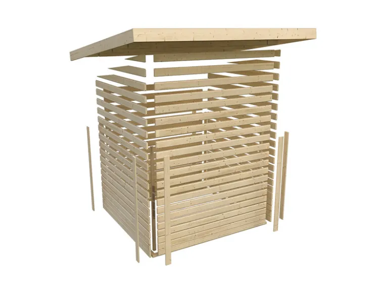 Karibu Gartenhaus »Trundholm 2«, Flachdach, inklusive Schleppdach und Doppelflügeltür