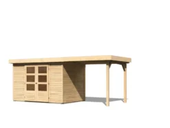 Karibu Gartenhaus »Trundholm 2«, Flachdach, inklusive Schleppdach und Doppelflügeltür