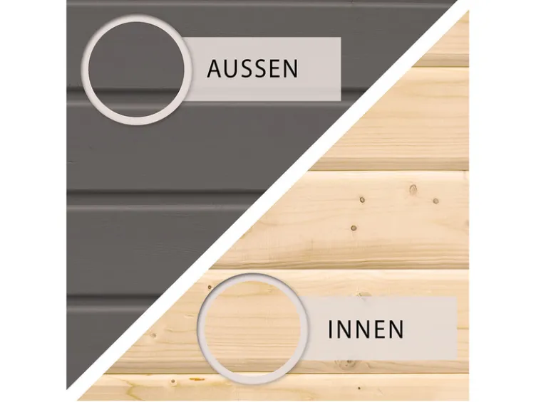 Karibu Gartenhaus »Trundholm 2«, Flachdach, inklusive Schleppdach und Doppelflügeltür