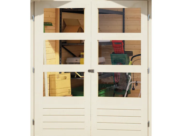 Karibu Gartenhaus »Trundholm 2«, Flachdach, inklusive Schleppdach und Doppelflügeltür