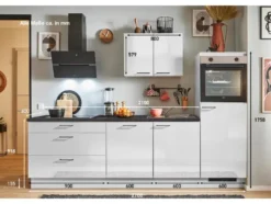 Küchenzeile, 270/280 cm, mit Elektrogeräten
