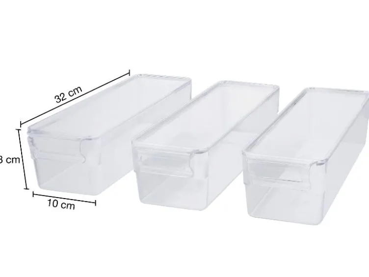 Kühlschrank-Organizer mit Deckel, 3er Set, 2 L