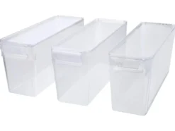 Kühlschrank-Organizer mit Deckel, 3er Set, 3,4 L