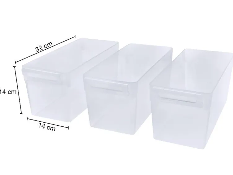 Kühlschrank-Organizer ohne Deckel, 3er Set, 5 L