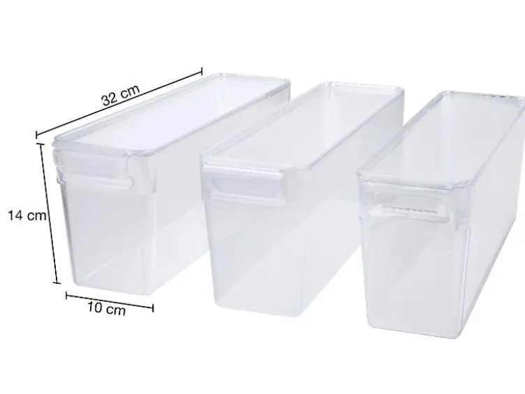 Kühlschrank-Organizer ohne Deckel, 3er Set, 3,4 L