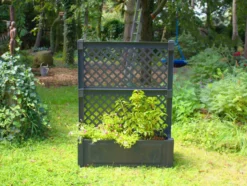 KHW Pflanzkasten mit Spalier zentral, L 100 cm, 110 Liter, Kunststoff