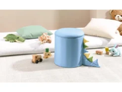 Kinderhocker mit Aufbewahrung, mit Holzfüßen