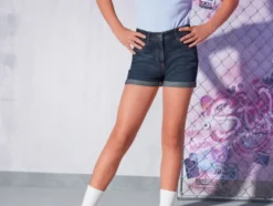 Kinder Jeansshorts in Krempeloptik