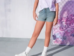 Kinder Jeansshorts in Krempeloptik