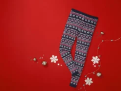 Kinder Mädchen Strickleggings mit weihnachtlichem Muster