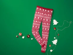 Kinder Mädchen Strickleggings mit weihnachtlichem Muster