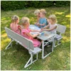 Kinderparty-Garnitur mit Lehne, aus FSC zertifiziertem Holz
