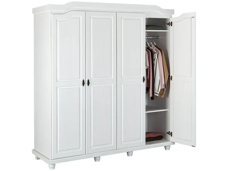 Kleiderschrank im Landhausstil, aus lackiertem Massivholz