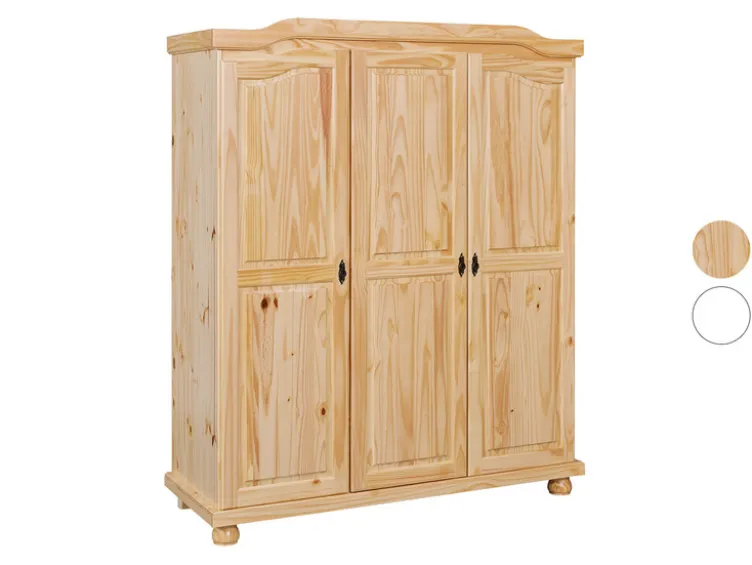 Kleiderschrank im Landhausstil, aus lackiertem Massivholz