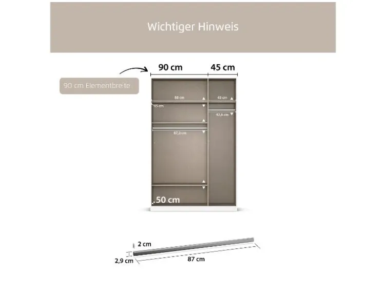 Kleiderstange für Kleiderschränke der Marke Rauch Orange