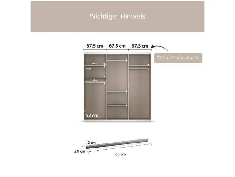 Kleiderstange für Kleiderschränke der Marke Rauch Orange