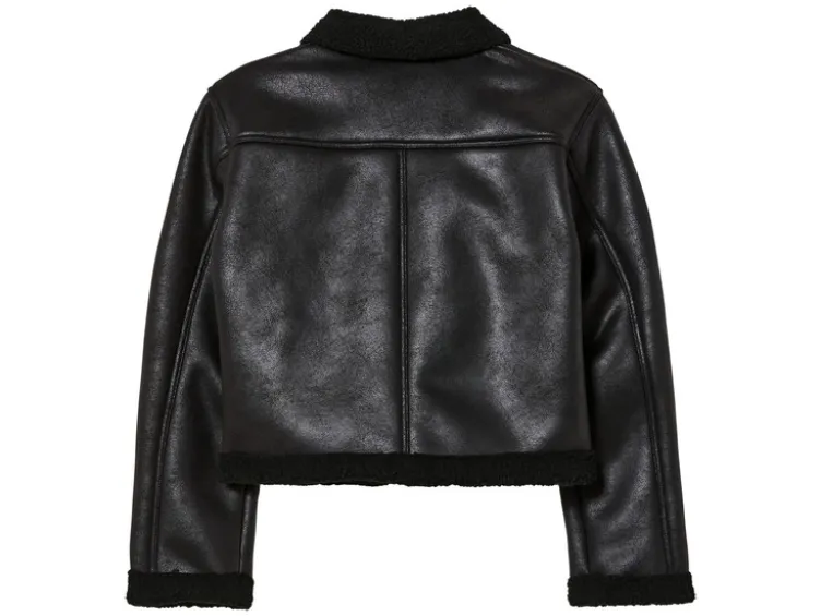 Kleinkinder Kinder Bikerjacke in Velourslederoptik