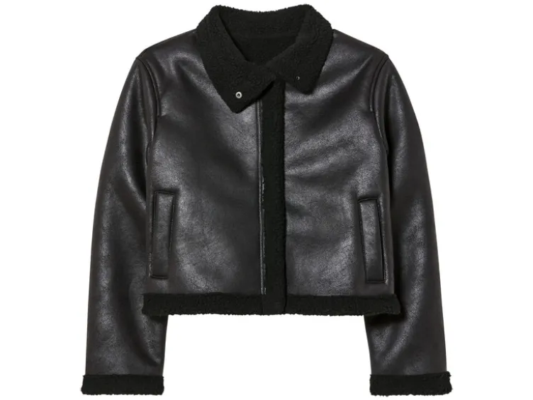 Kleinkinder Kinder Bikerjacke in Velourslederoptik