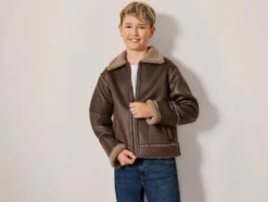 Kleinkinder Kinder Bikerjacke in Velourslederoptik
