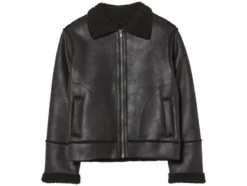 Kleinkinder Kinder Bikerjacke in Velourslederoptik