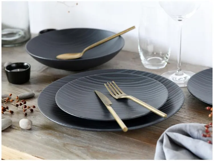 Kombiservice »Waves Black«, 12-teilig
