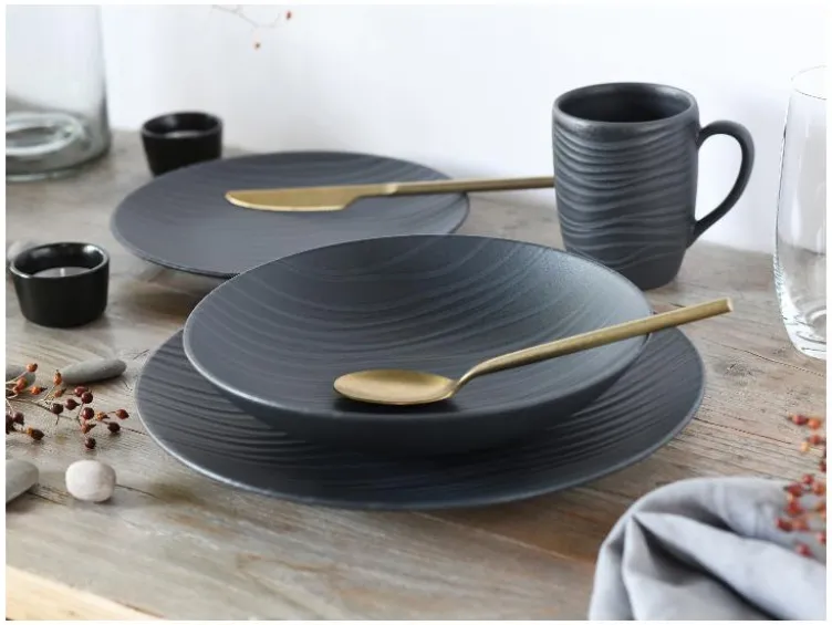 Kombiservice »Waves Black«, 12-teilig