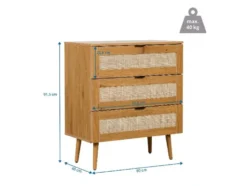 Kommode BOHEO Rattangeflecht Eiche