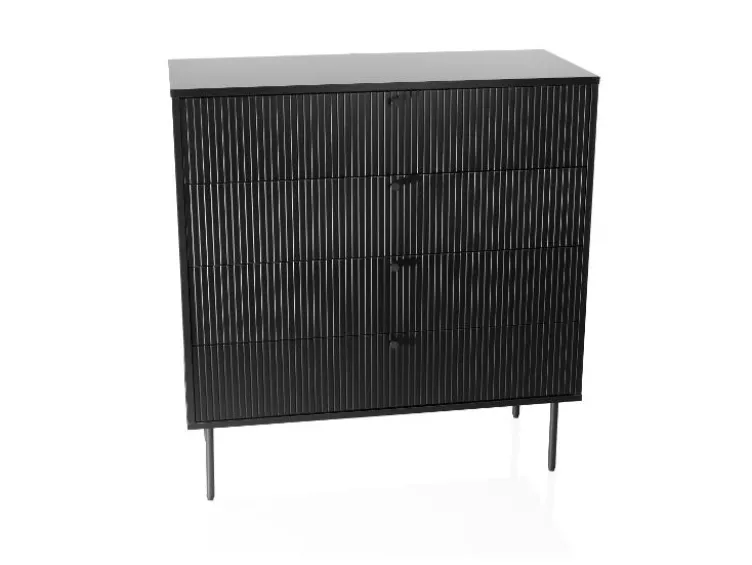 Kommode KARBY 4 Schubladen Schwarz